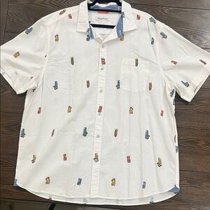 Tommy Bahama White Shirt with Multicolor Print